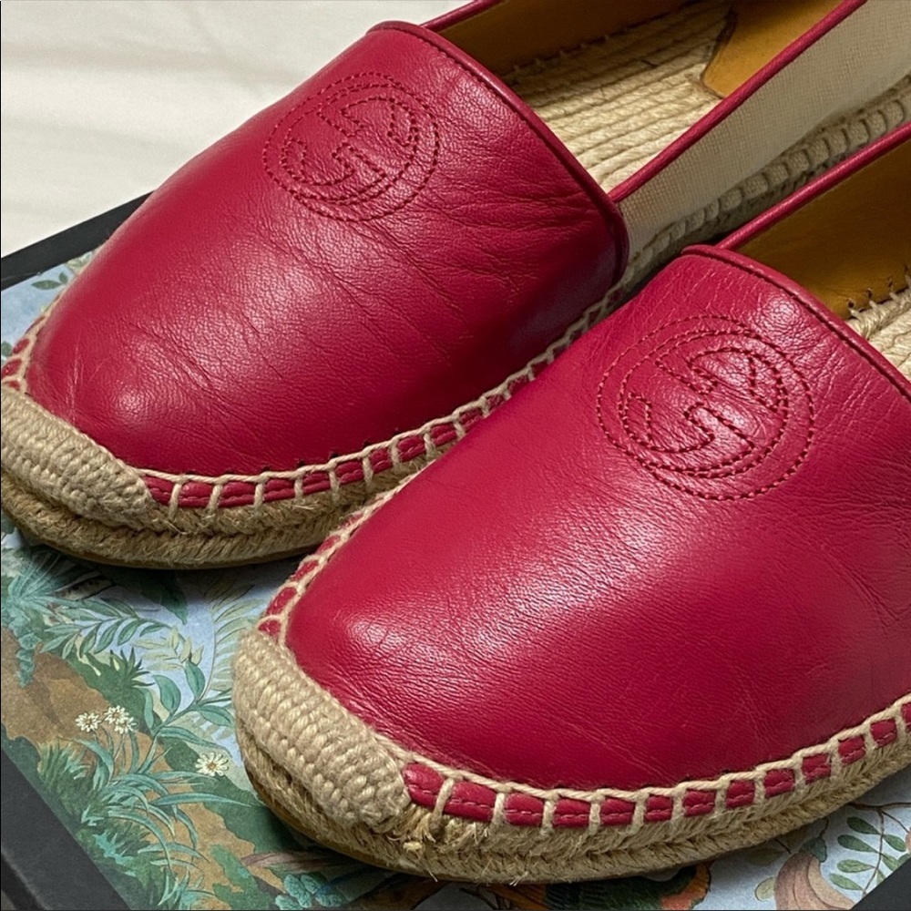Gucci Leather/Canvas Espadrilles